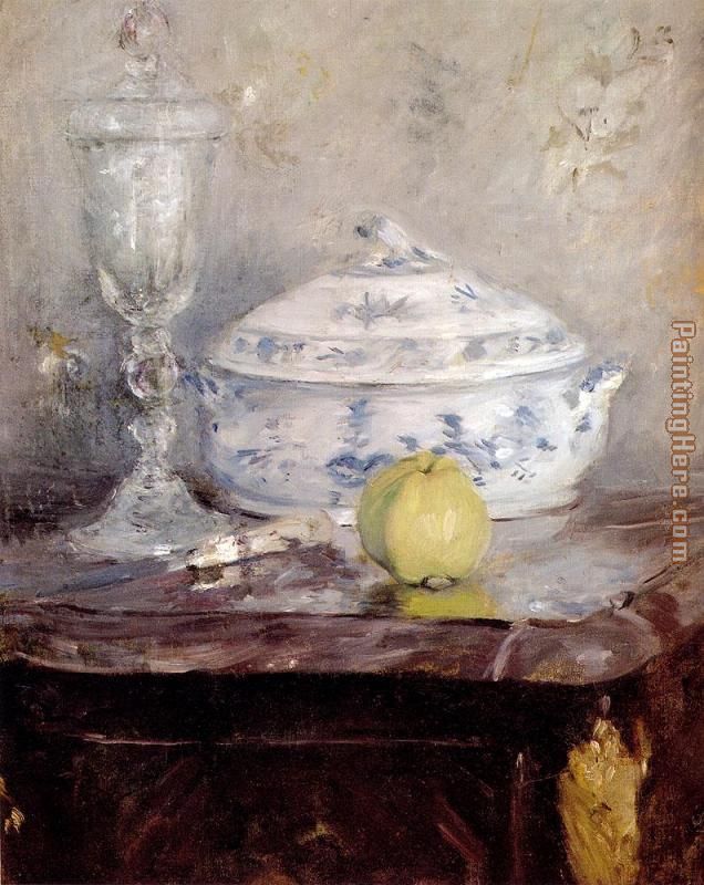 Tureen And Apple painting - Berthe Morisot Tureen And Apple art painting
